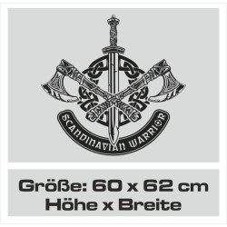Aufkleber Auto Car Wikinger Viking Wölfe Wolf Runen Schwert Schild Rabe Runen Odin Odin´s Wölfe Böse Kette Valhalla Walhalla