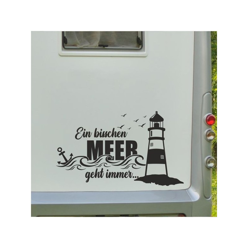Aufkleber Wohnmobil Wohnwagen Reise Camping Auto Reisemobil Möwe Meer Kompass Globus Strand Palme Urlaub Spruch Familie Zuhause