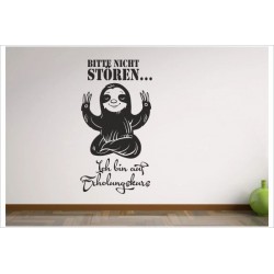 Faultier Sloth BITTE nicht stören - Erholungskurs  Aufkleber Wand Tattoo Sticker Wandtattoo Wandaufkleber