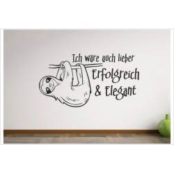 Faultier Sloth elegant & erfolgreich abhängen chillen  Aufkleber Wand Tattoo Sticker Wandtattoo Wandaufkleber