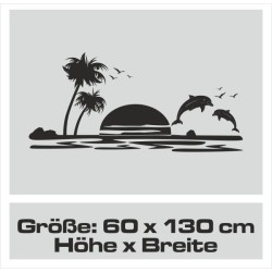 Aufkleber Wohnmobil Wohnwagen Reise Camping Auto Reisemobil Möwe Meer Kompass Globus Strand Palme Urlaub Spruch Familie Zuhause