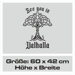 Aufkleber Auto Car Wikinger Viking Wölfe Wolf Runen Schwert Schild Rabe Runen Odin Odin´s Wölfe Böse Kette Valhalla Walhalla