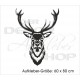 Hirsch Hirschkopf Geweih Jagd Jäger Landschaft Berge Deer Wandaufkleber Wandtattoo Aufkleber Sticker