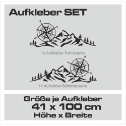 Aufkleber Wohnmobil Wohnwagen Reise Camping Auto Reisemobil Möwe Meer Kompass Globus Strand Palme Urlaub Spruch Familie Zuhause