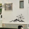 Aufkleber Wohnmobil Wohnwagen Reise Camping Auto Reisemobil Möwe Meer Kompass Globus Strand Palme Urlaub Spruch Familie Zuhause