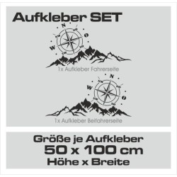 Aufkleber Wohnmobil Wohnwagen Reise Camping Auto Reisemobil Möwe Meer Kompass Globus Strand Palme Urlaub Spruch Familie Zuhause