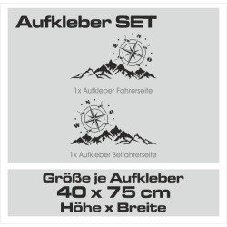 Aufkleber Wohnmobil Wohnwagen Reise Camping Auto Reisemobil Möwe Meer Kompass Globus Strand Palme Urlaub Spruch Familie Zuhause