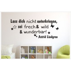 Frech & Wild wunderbar Astrid Lindgren Wandtattoo Wandaufkleber Aufkleber Wand Sticker Spruch