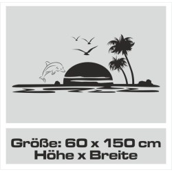 Aufkleber Wohnmobil Wohnwagen Reise Camping Auto Reisemobil Möwe Meer Kompass Globus Strand Palme Urlaub Spruch Familie Zuhause