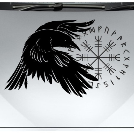 Aufkleber Auto Car Wikinger Viking Wölfe Wolf Runen Schwert Schild Rabe Runen Odin Odin´s Wölfe Böse Kette Valhalla Walhalla