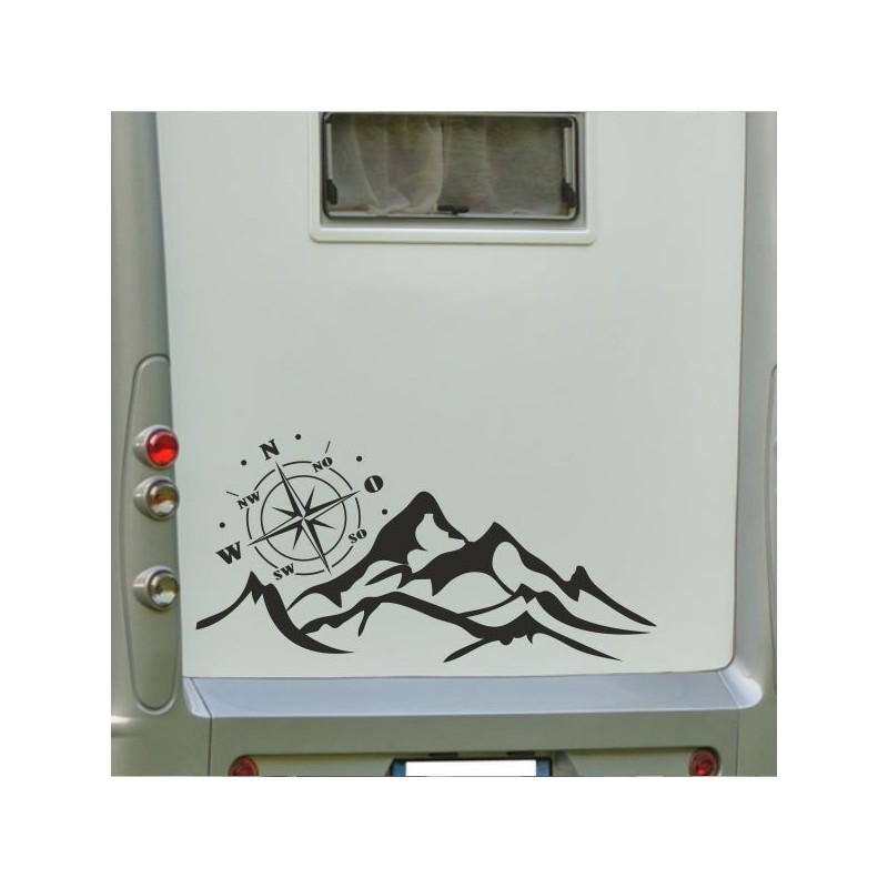 Aufkleber Wohnmobil Wohnwagen Reise Camping Auto Reisemobil Möwe Meer Kompass Globus Strand Palme Urlaub Spruch Familie Zuhause