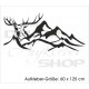 Hirsch Hirschkopf Reh Geweih Jagd Jäger Landschaft Berge Deer Wandaufkleber Wandtattoo Aufkleber Sticker