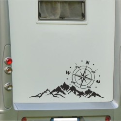 Aufkleber Wohnmobil Wohnwagen Reise Camping Auto Reisemobil Möwe Meer Kompass Globus Strand Palme Urlaub Spruch Familie Zuhause