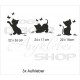 Kätzchen 3x Katze Kratz Schmusekatze Miau Aufkleber Wand Wandaufkleber Wandaufkleber