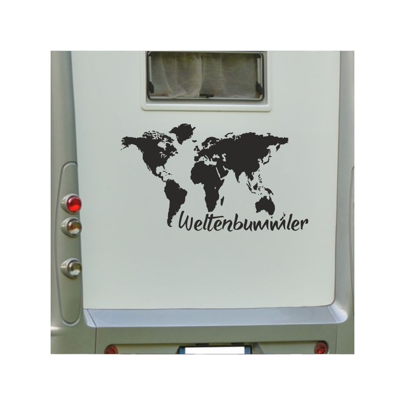 Aufkleber Wohnmobil Wohnwagen Reise Camping Auto Reisemobil Möwe Meer Kompass Globus Strand Palme Urlaub Spruch Familie Zuhause