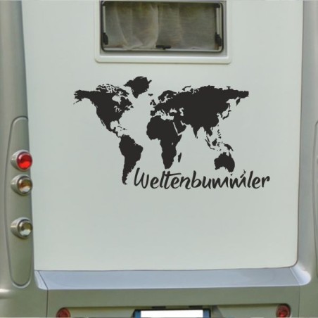 Aufkleber Wohnmobil Wohnwagen Reise Camping Auto Reisemobil Möwe Meer Kompass Globus Strand Palme Urlaub Spruch Familie Zuhause