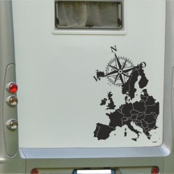 Aufkleber Wohnmobil Wohnwagen Reise Camping Auto Reisemobil Möwe Meer Kompass Globus Strand Palme Urlaub Spruch Familie Zuhause