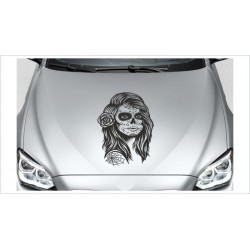 Sugar Skull Lady Catrina Mexiko Day of Death Aufkleber Auto Autoaufkleber Motorhaube