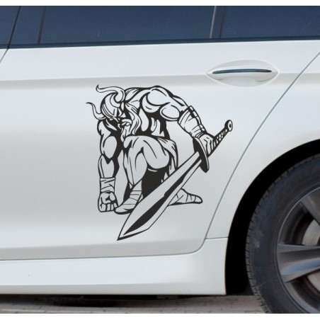 Aufkleber Auto Car Wikinger Viking Wölfe Wolf Runen Schwert Schild Rabe Runen Odin Odin´s Wölfe Böse Kette Valhalla Walhalla