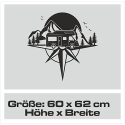 Aufkleber Wohnmobil Wohnwagen Reise Camping Auto Reisemobil Möwe Meer Kompass Globus Strand Palme Urlaub Spruch Familie Zuhause