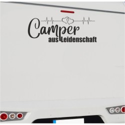 Wohnmobil Aufkleber Camper aus Leidenschaft Herz Herzschlag Wohnwagen Camping  WOMO 08