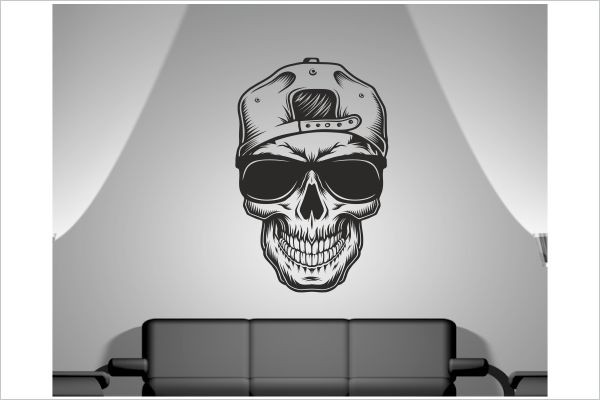 Totenkopf Skull Tattoo Hipster Gangster Cappy Aufkleber Dekor