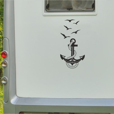 Aufkleber Wohnmobil Wohnwagen Reise Camping Auto Reisemobil Möwe Meer Kompass Globus Strand Palme Urlaub Spruch Familie Zuhause