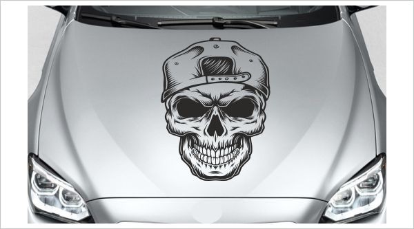 Totenkopf Skull Tattoo Hipster Gangster Cappy Aufkleber Auto