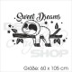 Faultier Sloth  SWEET DREAMS süße Träume Kinder Kids Aufkleber Wand Tattoo Sticker Wandtattoo Wandaufkleber