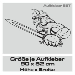 Aufkleber Auto Car Wikinger Viking Wölfe Wolf Runen Schwert Schild Rabe Runen Odin Odin´s Wölfe Böse Kette Valhalla Walhalla