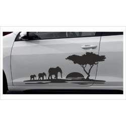 Landschaft Elefant Safari Afrika Auto Aufkleber Offroad 4x4 Car Fahrzeugbeschriftung