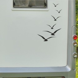 Aufkleber Wohnmobil Wohnwagen Reise Camping Auto Reisemobil Möwe Meer Kompass Globus Strand Palme Urlaub Spruch Familie Zuhause