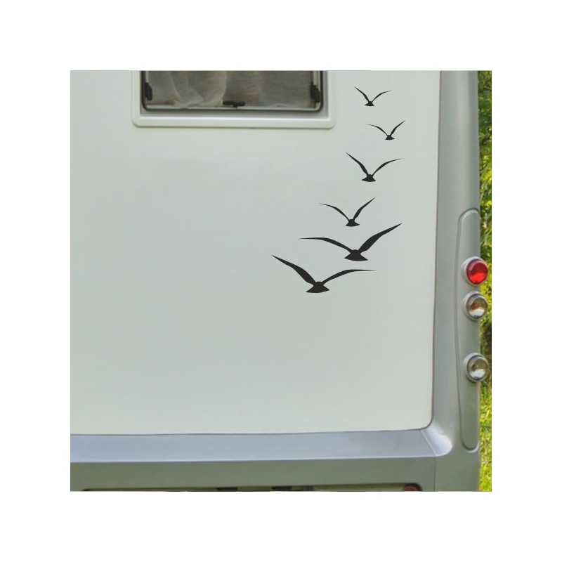 Aufkleber Wohnmobil Wohnwagen Reise Camping Auto Reisemobil Möwe Meer Kompass Globus Strand Palme Urlaub Spruch Familie Zuhause