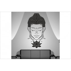Aufkleber Buddha Indien Mönch Yin Yang Lotus Asia Dekor Wandtattoo Wandaufkleber