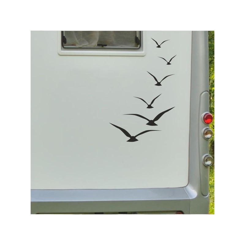 Aufkleber Wohnmobil Wohnwagen Reise Camping Auto Reisemobil Möwe Meer Kompass Globus Strand Palme Urlaub Spruch Familie Zuhause