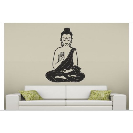 Aufkleber Buddha Indien Yoga Meditation Yin Yang Asia Dekor Wandtattoo Wandaufkleber