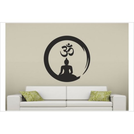 Aufkleber Buddha Indien Yoga Meditation Yin Yang Asia Dekor Wandtattoo Wandaufkleber