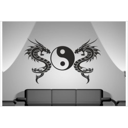 Aufkleber Buddha Yin Yang Drache Dragon  Asia Dekor Wandtattoo Wandaufkleber