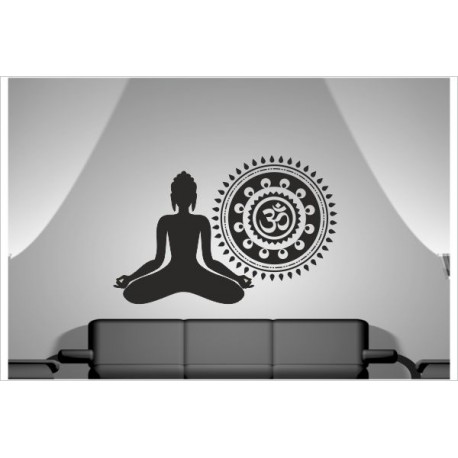 Aufkleber Buddha Indien Yoga Meditation Yin Yang Om Lotus Asia Dekor Wandtattoo Wandaufkleber