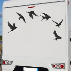 Aufkleber Wohnmobil Wohnwagen Reise Camping Auto Reisemobil Möwe Meer Kompass Globus Strand Palme Urlaub Spruch Familie Zuhause