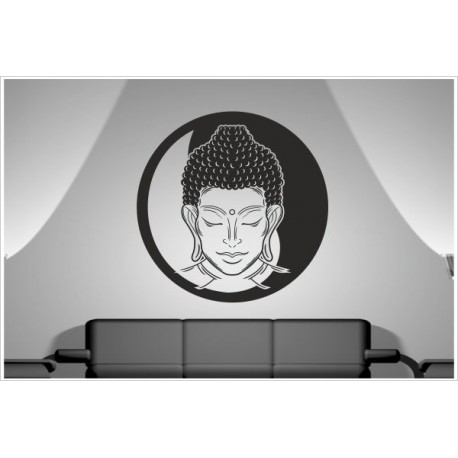 Aufkleber Buddha Mönch Indien Yoga Meditation Yin Yang Asia Dekor Wandtattoo Wandaufkleber