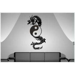 Aufkleber Buddha Indien Drache Dragon Yin Yang Asia Dekor Wandtattoo Wandaufkleber