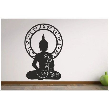 Aufkleber Buddha Indien Yoga Meditation Yin Yang Asia Dekor Wandtattoo Wandaufkleber