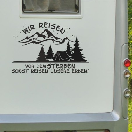 Aufkleber Wohnmobil Wohnwagen Reise Camping Auto Reisemobil Möwe Meer Kompass Globus Strand Palme Urlaub Spruch Familie Zuhause