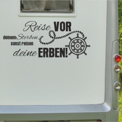 Aufkleber Wohnmobil Wohnwagen Reise Camping Auto Reisemobil Möwe Meer Kompass Globus Strand Palme Urlaub Spruch Familie Zuhause