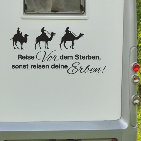 Aufkleber Wohnmobil Wohnwagen Reise Camping Auto Reisemobil Möwe Meer Kompass Globus Strand Palme Urlaub Spruch Familie Zuhause