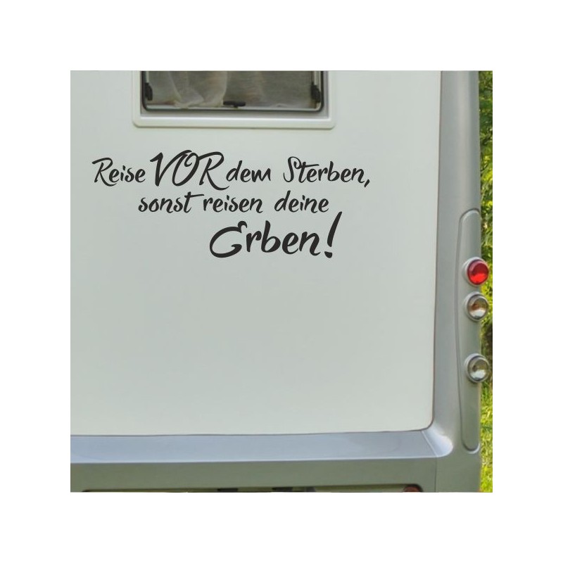 Aufkleber Wohnmobil Wohnwagen Reise Camping Auto Reisemobil Möwe Meer Kompass Globus Strand Palme Urlaub Spruch Familie Zuhause