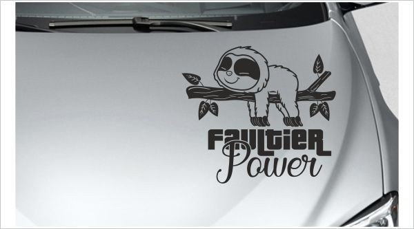 kleines Faultier Sloth Faultier Power Chillen Aufkleber Auto