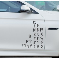 Aufkleber Auto Car Wikinger Viking Wölfe Wolf Runen Schwert Schild Rabe Runen Odin Odin´s Wölfe Böse Kette Valhalla Walhalla