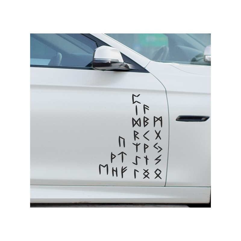 Aufkleber Auto Car Wikinger Viking Wölfe Wolf Runen Schwert Schild Rabe Runen Odin Odin´s Wölfe Böse Kette Valhalla Walhalla